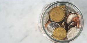 New Zealand $2 and 50 cents coin money savings jar
