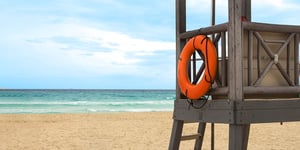 New Zealand beach life guard tower