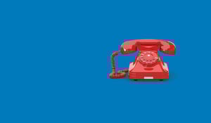 Booster contact us red phone on blue background